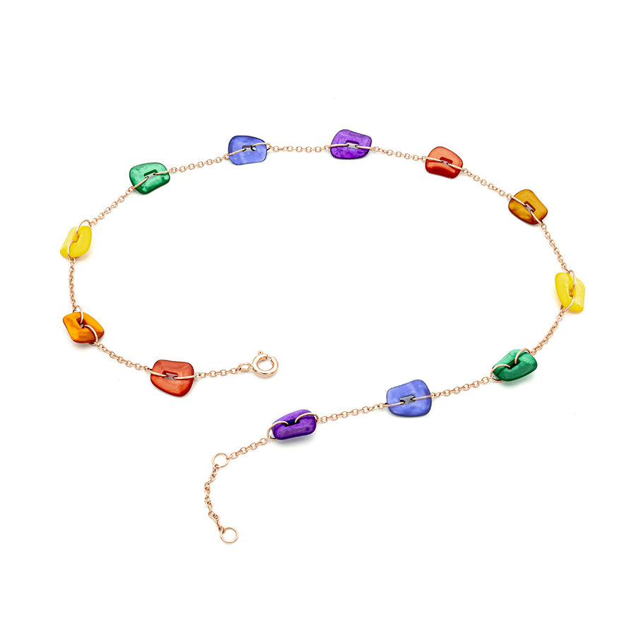 Mini Puzzle Rainbow necklace