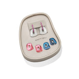 Puzzle small earrings 3 colours and sapphires