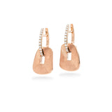 Puzzle engraved gold small earrings