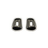 One pair of Puzzle element framed in 18k white gold and white diamonds with black onyx