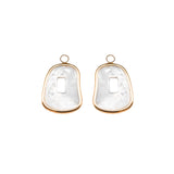 One pair of Puzzle element framed in 18k rose gold with natural mother of pearl